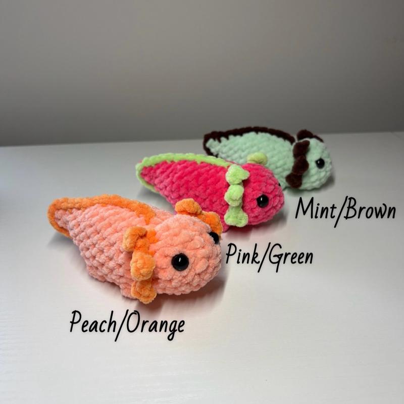 Mini Crochet Axolotl Plushies