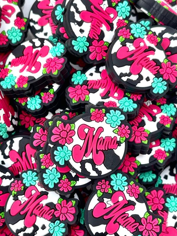 Mama Flowers Focal Beads | Flower Beads | Colorful Beads | Mom Beads | Pink Beads