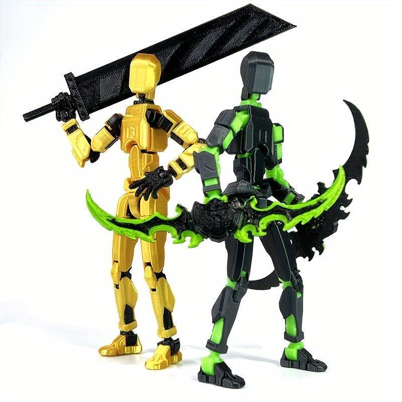 T13 Action Figure Set , 3D Printed Multi-Jointed, Titan 13 Action Figures, Multi-Articular Lucky Mobile Robot Nova T-13,Desktop Decorations for Game Lovers Toys (Green)